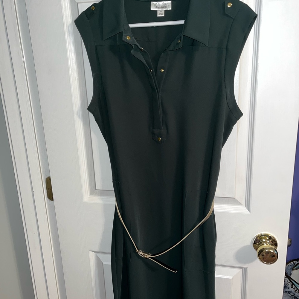Dress Barn Dark Green Sleeveless Dress